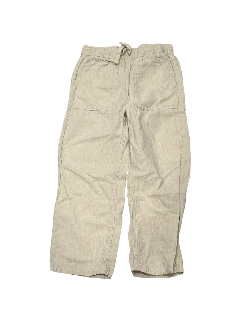 EUC H&M Boys Size 6 Casual Drawstring Linen-Blend Pants in Beige